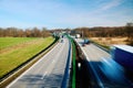 Traffic on motorway with motion blurred cars Royalty Free Stock Photo