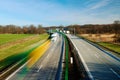 Traffic on motorway with motion blurred cars Royalty Free Stock Photo