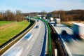 Traffic on motorway with motion blurred cars Royalty Free Stock Photo