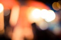 Traffic in night with bokeh blur abstract background, vintage re Royalty Free Stock Photo