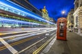 Traffic at night in London Royalty Free Stock Photo