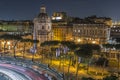 Traffic at night in Rome, Italy Royalty Free Stock Photo