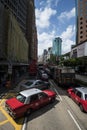 Traffic is not so fluid on Nathan Road in Kowloon, Hong Kong. Royalty Free Stock Photo