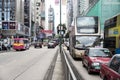 Traffic is not so fluid on Nathan Road in Kowloon, Hong Kong. Royalty Free Stock Photo