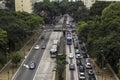 Traffic in Nove de Julho Avenue in downtown Sao Paulo