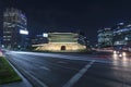 Traffic at old fortress Namdaemun gate