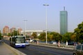 Traffic outside Usce Shopping Center, Belgrade, Serbia Royalty Free Stock Photo