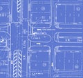 Traffic plan blueprint Royalty Free Stock Photo