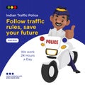 Banner design of indian traffic police