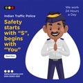 Banner design of indian traffic police