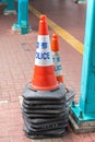 Traffic Police Cones Royalty Free Stock Photo