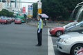 Traffic police on duty