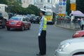 Traffic police on duty