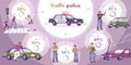 Traffic Police Infographic Set