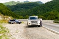 Traffic police work on mountain road