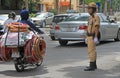 Traffic policeman is doing his work Royalty Free Stock Photo
