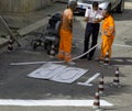 Traffic policeman gives indications