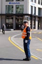 Traffic policeman working in Zurich