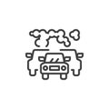 Traffic Pollution line icon