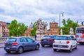 Traffic at Ponte Vittorio Emanuele II Rome city Italy