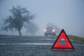 Traffic problem in thick fog Royalty Free Stock Photo