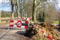 Traffic problems traffic signs storm damage fallen tree