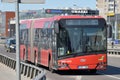 Traffic, public bus on highway road in Vilnius