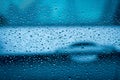 Car door detail in rain drops Royalty Free Stock Photo