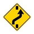 Traffic Reverse curve warning road sign