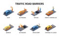 Traffic Road Barriers Compositions Set