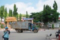 Traffic road of Cambodia at Poipet Royalty Free Stock Photo