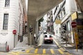 Traffic road and Chinese people with foreigner travelers walking crossing road at Hollywood street in Hong Kong, Chinag