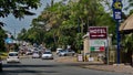 Traffic passing shops