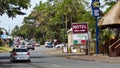 Traffic passing shops