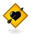 Traffic road heart sign