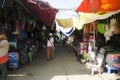 Traffic road and people visit and walking at Rong Kluea Market