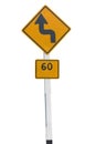 Traffic road sign isolated on white background Royalty Free Stock Photo