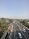 Traffic rush on Delhi highway road