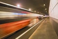 Traffic rushing trough a tunnel Royalty Free Stock Photo