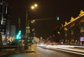 Traffic on the `Sadovoye koltso` highway in Moscow, Russia Royalty Free Stock Photo