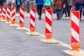traffic safety construction roadwork signs. Royalty Free Stock Photo