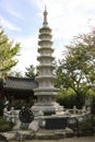 Traffic safety prayer pagoda near the entrance to Haedong Yonggungsa Temple in Busan, South Korea