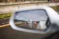 Traffic in Side View Mirror Royalty Free Stock Photo