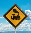 Traffic sign beware train