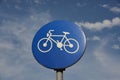 Traffic sign bicycle path Royalty Free Stock Photo