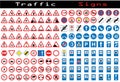 Traffic sign collection Royalty Free Stock Photo