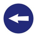 Traffic sign, compulsory diection sign on the left, vector icon