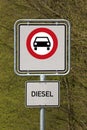 Diesel driving prohibited
