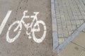 Traffic sign in an exclusive lane for bicycles