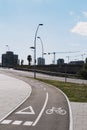 Traffic sign in an exclusive lane for bicycles